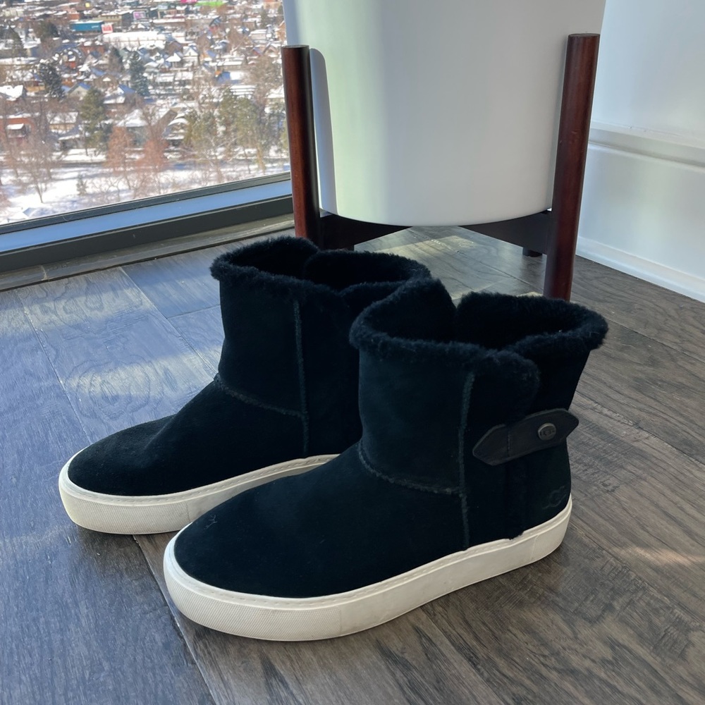 Black suede UGG boots